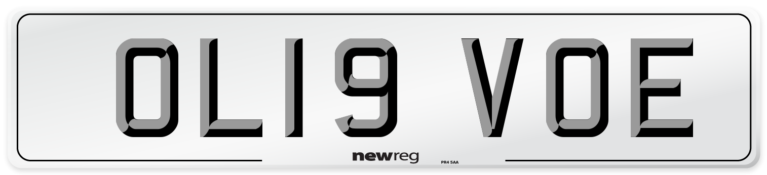 OL19 VOE Number Plate from New Reg